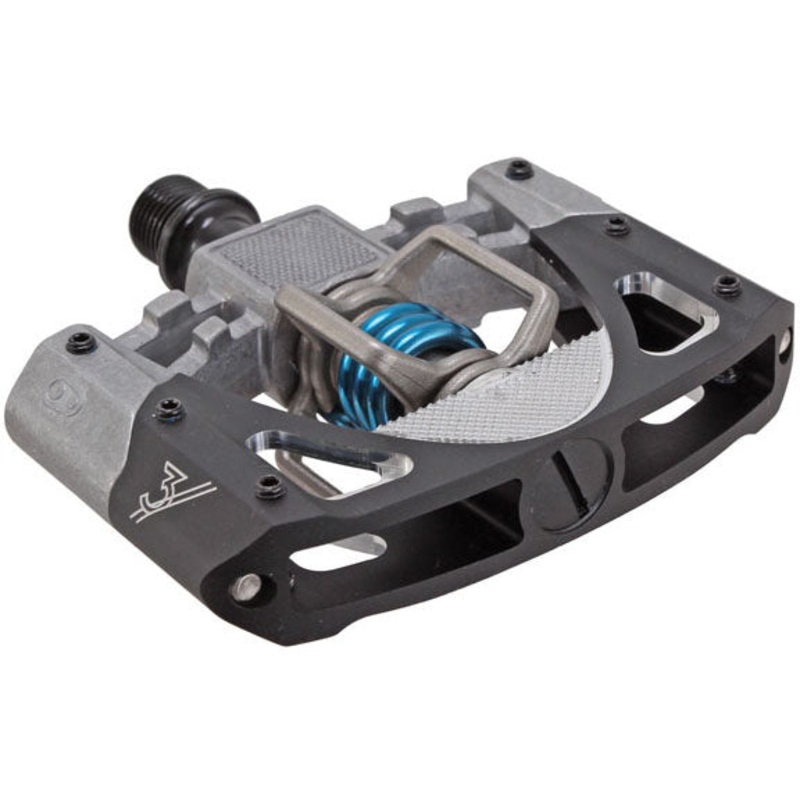 Crankbrothers Mallet 3 Pedals – Dual Sided Clipless Platform Aluminum 9/16 Raw /BLK/Blue