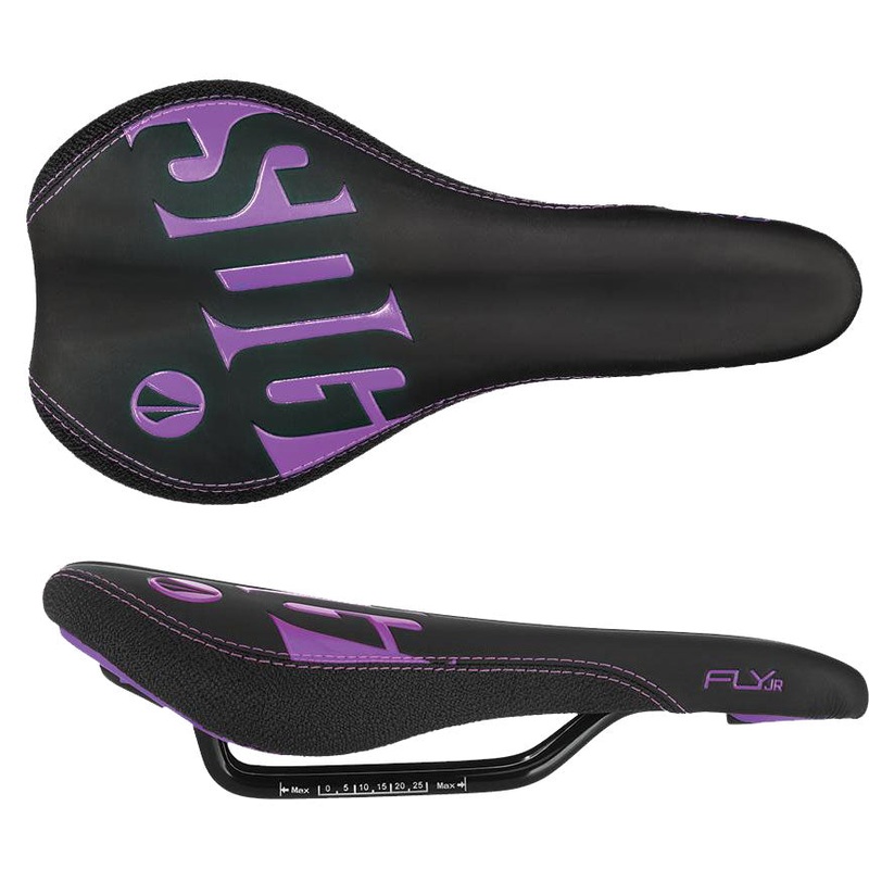 SDG Fly Jr Saddle Steel Rails – Blk/Purple