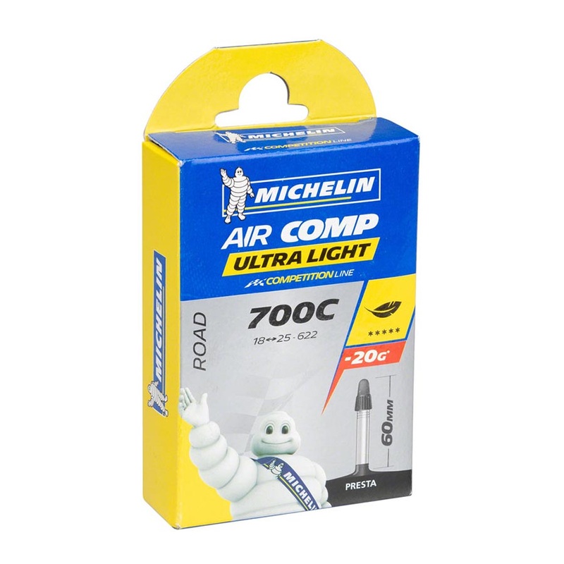 Michelin Aircomp Ultralight Butyl Tube Presta 60mm 700×18-25C