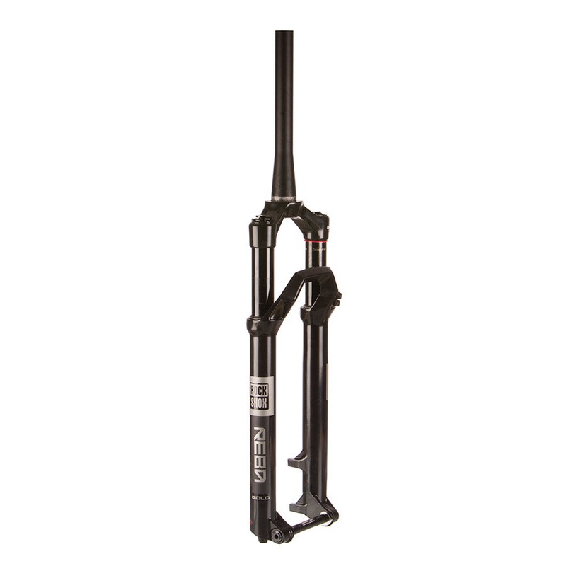 RockShox Reba Gold 2P Remote B1 Suspension Fork 29” DebonAir 100mm 1-1/8”-1.5” 15x110mm TA Rake: 44mm Black Remote: Sold Separately