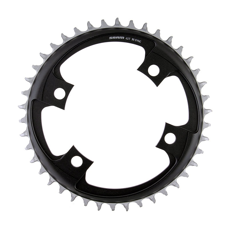 SRAM 42 Tooth 107mm BCD x 4-Bolt 1×12-Speed X-Sync Chainring Blast Black
