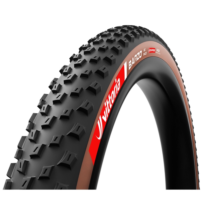 Vittoria Barzo XC Race Tire – 29 x 2.25 Tubeless Folding BLK/Brown Race Graphene + Silica
