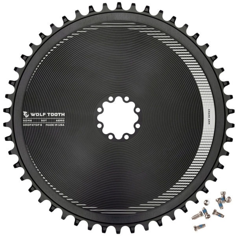 Wolf Tooth Components Aero Chainring 8-Bolt Drop-Stop B 50T Blk
