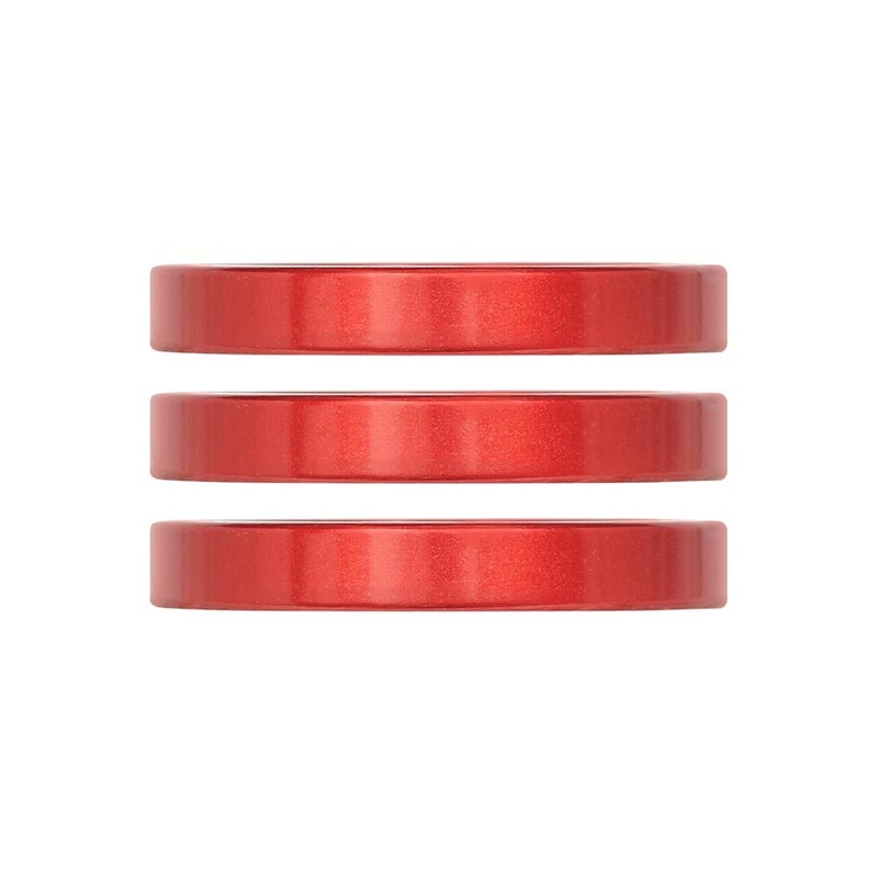 Industry Nine iRiX Headset Spacer 1-1/8” Height: 5mm Aluminum Red 3pcs