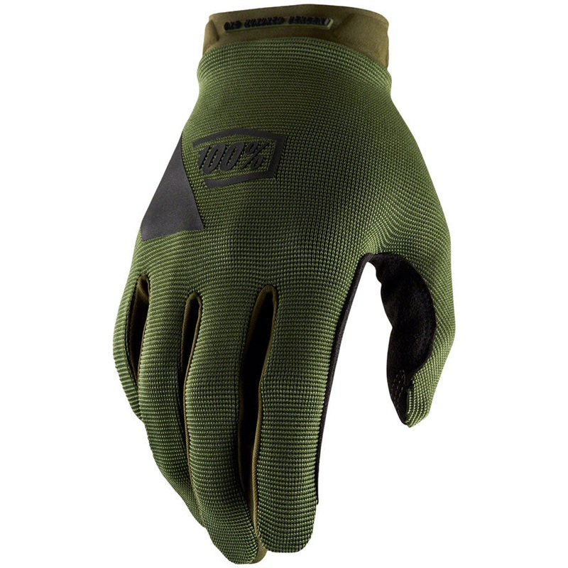 100% Ridecamp Gloves – Army Green/Black Full Finger Small