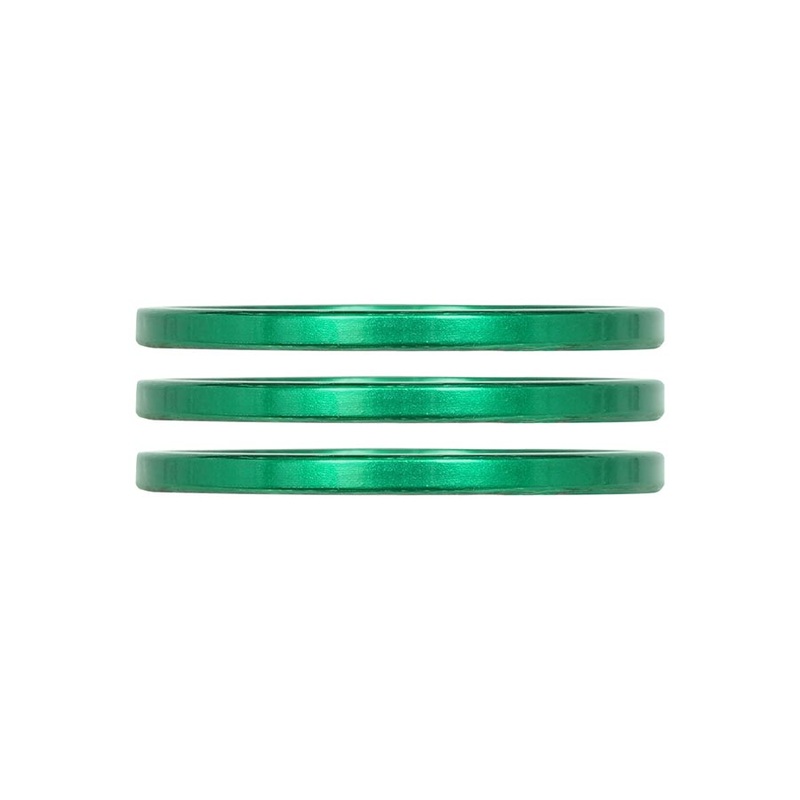 Industry Nine iRiX Headset Spacer 1-1/8” Height: 2.5mm Aluminum Green 3pcs