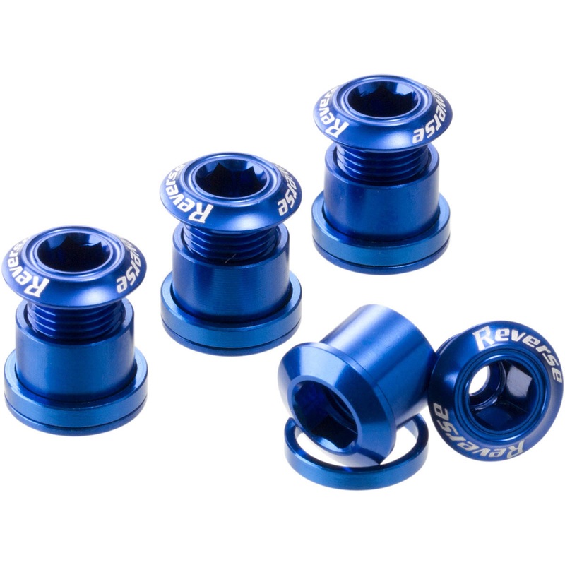 Reverse Chainring Bolt Set 8pc – Blue