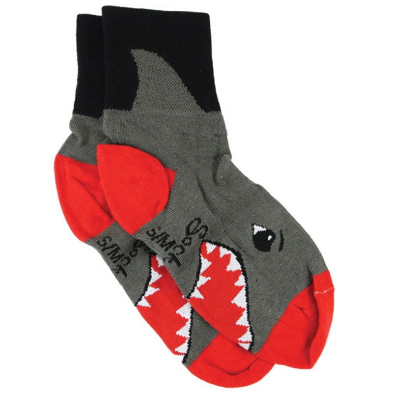 Sockguy Shark Socks 9-13 Gray