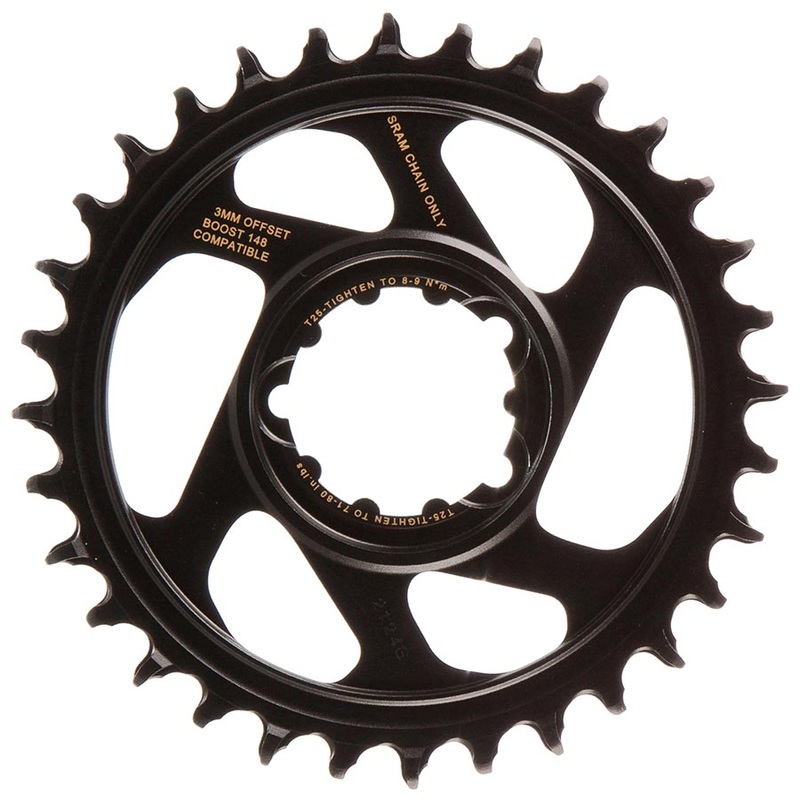 SRAM X-Sync 2 Eagle Direct Mount Chainring – 32 Tooth 3mm Boost Offset 12-Speed BLK Gold