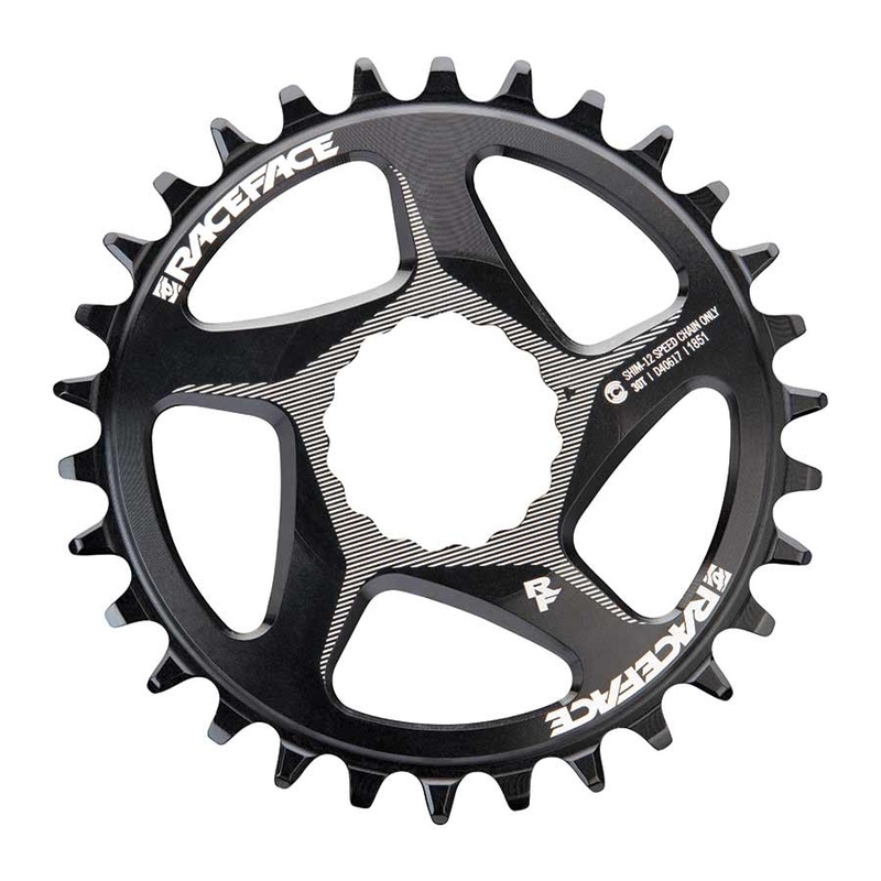 RaceFace Narrow Wide Direct Mount CINCH Aluminum Chainring – Shimano 12-Speed requires Hyperglide+ compatible chain 30t BLK