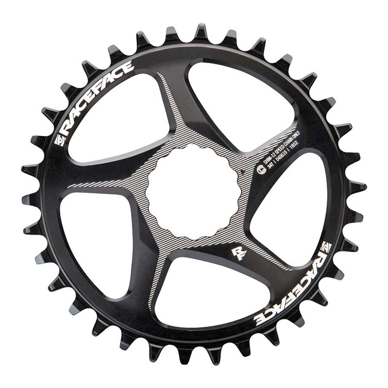 RaceFace Narrow Wide Direct Mount CINCH Aluminum Chainring – Shimano 12-Speed requires Hyperglide+ compatible chain 34t BLK