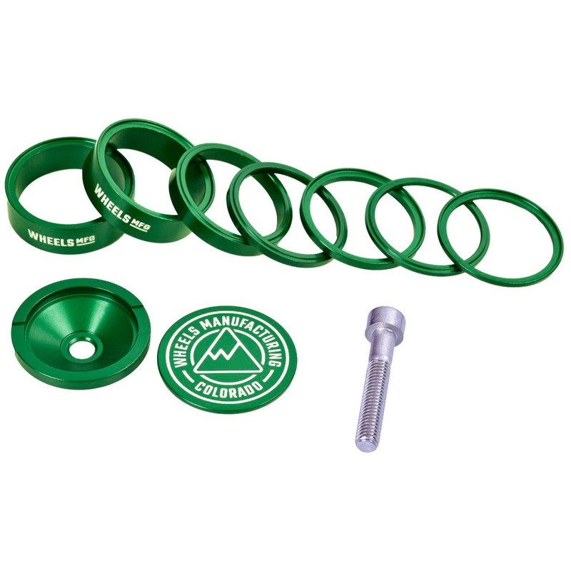 Wheels Manufacturing Pro StackRight Headset Spacer Kit – Green