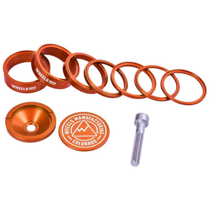 Wheels Manufacturing Pro StackRight Headset Spacer Kit – Orange