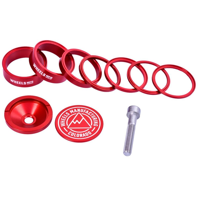 Wheels Manufacturing Pro StackRight Headset Spacer Kit – Red