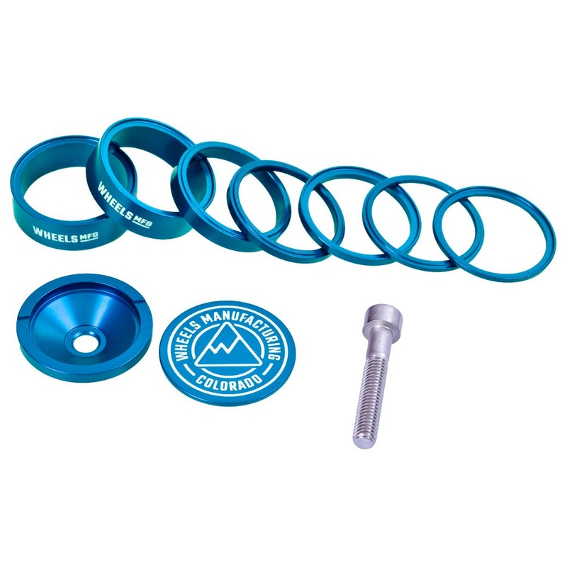 Wheels Manufacturing Pro StackRight Headset Spacer Kit – Teal
