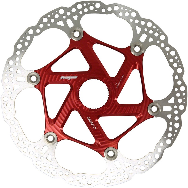 Hope MTB Floating Centre-Lock Disc Brake Rotor – 220mm Center-Lock Red