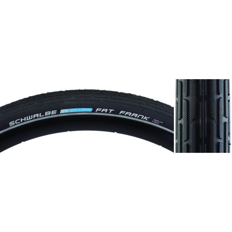 Schwalbe Fat Frank Tire – 26 x 2.35 Clincher Wire BLK/Reflective Active Line