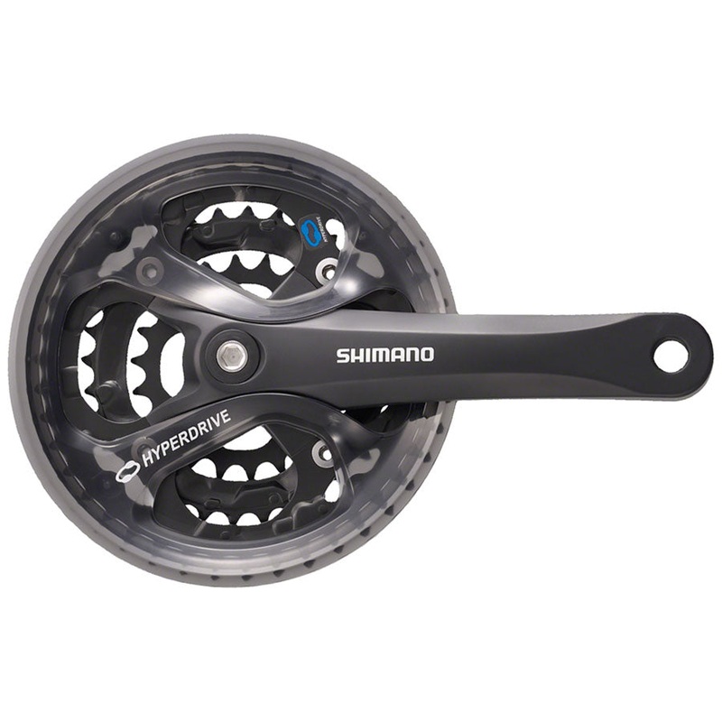 Shimano Acera FC-M361 Crankset – 175mm 7/8-Speed 48/38/28t 104/64 BCD Square Taper JIS Spindle Interface BLK