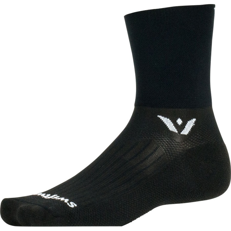 Swiftwick Aspire Quarter Crew Socks – 4 Black Large