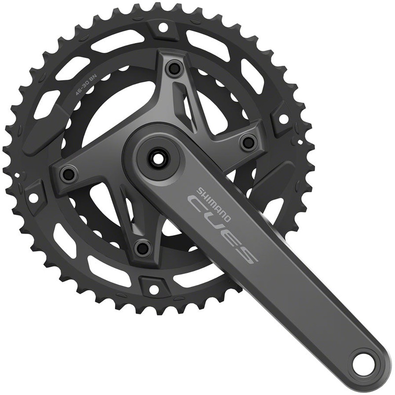Shimano CUES FC-U6000-2 Crankset – 170mm 9/10-Speed 46/30t Asymmetric 110 BCD Hollowtech II BLK