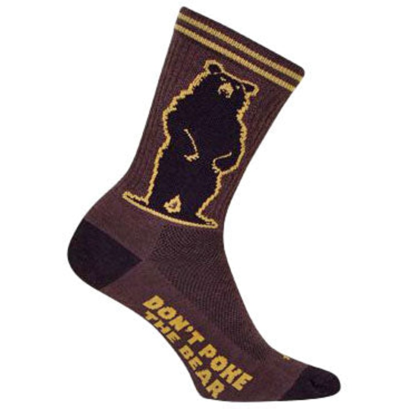 Sockguy Growl Wool 6 Socks 9-13 Brown-Black