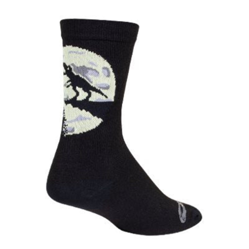 Sockguy Rawrwolf Crew 6 Socks 5-9 Black