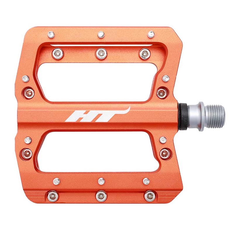 HT Components AN14A Nano Platform Pedals Body: Aluminum Spindle: Cr-Mo 9/16” Orange Pair