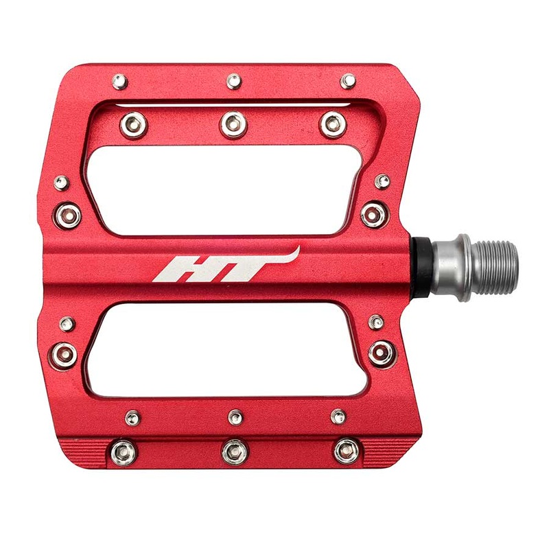 HT Components AN14A Nano Platform Pedals Body: Aluminum Spindle: Cr-Mo 9/16” Red Pair