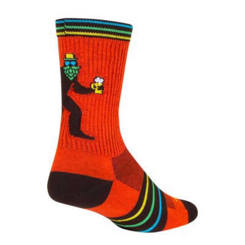 Sockguy Crew Brewfoot 6 Socks 5-9 Orange-Green