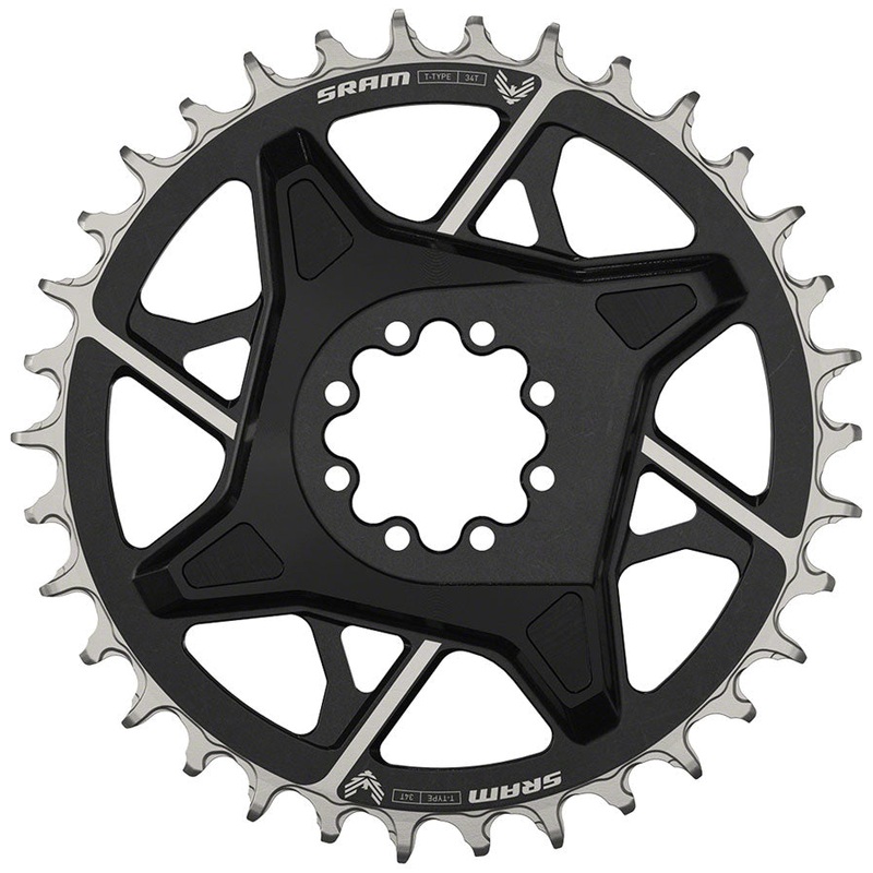 SRAM X0 Eagle T-Type Direct Mount Chainring – 34t 12-Speed 8-Bolt Direct Mount 3mm Offset Aluminum BLK D1