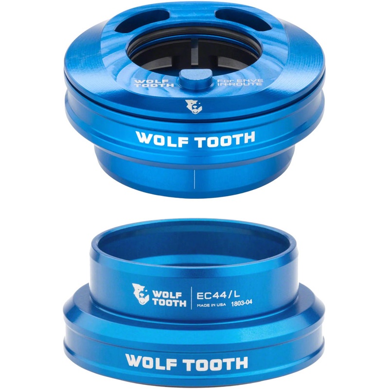 Wolf Tooth Premium Internal Headset – EC44 Upper / EC44 Lower For Enve In-Route System Only Blue