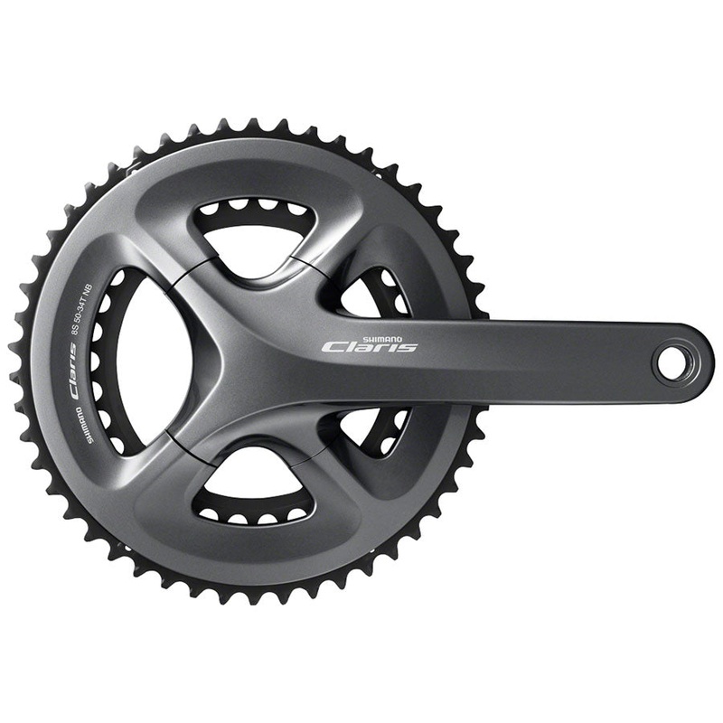 Shimano Claris FC-R2000 Crankset – 165mm 8-Speed 50/34t 110 BCD Hollowtech II Spindle Interface BLK