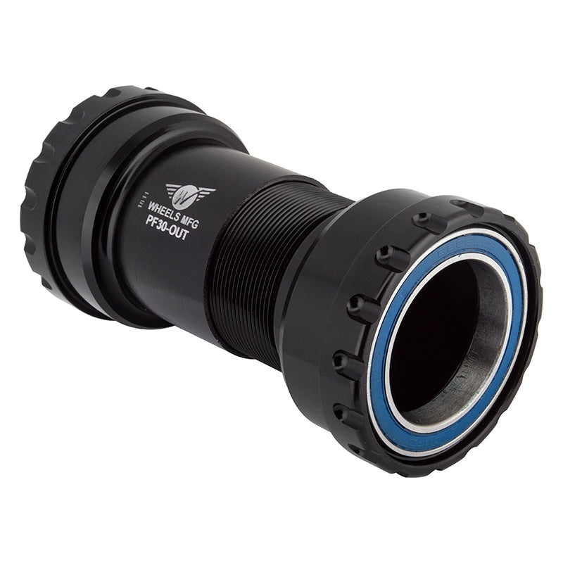 Wheels Manufacturing PF30 Outboard Bottom Bracket – For 30mm Spindle ABEC-3 Bearings PressFit Thread Together BLK