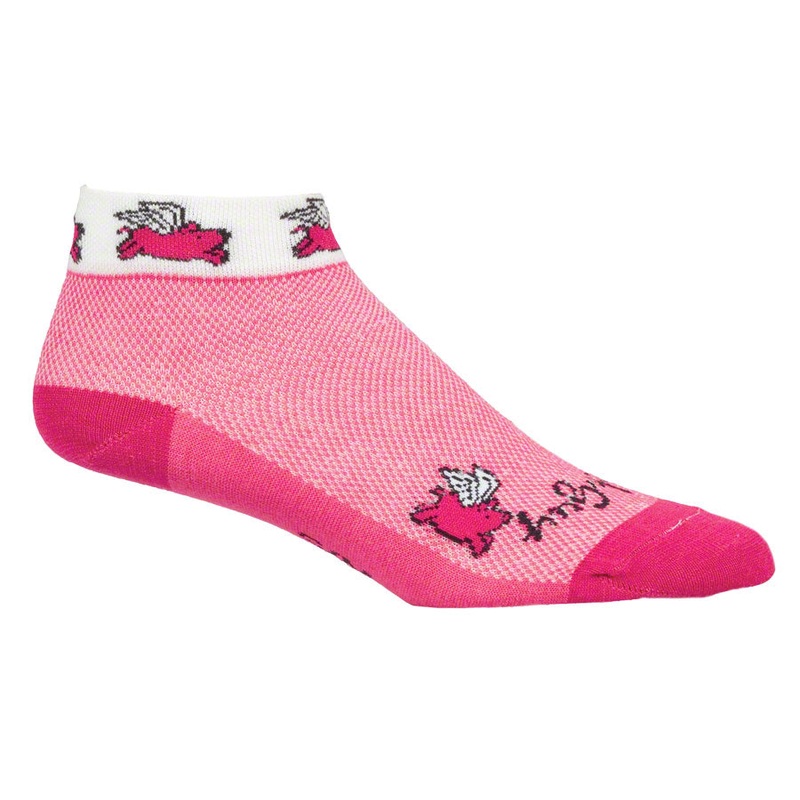 SockGuy Classic Flying Pigs Socks – 1 Pink Women’s Small/Medium