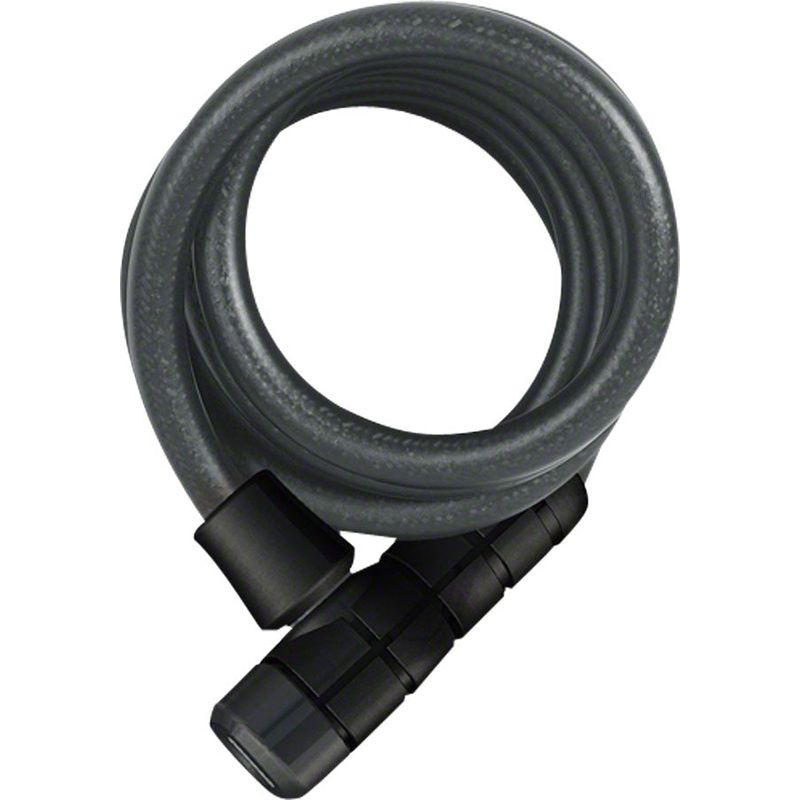 ABUS Booster 6512 Keyed Coiled Cable Lock: 180cm x 12mm With Mount Black