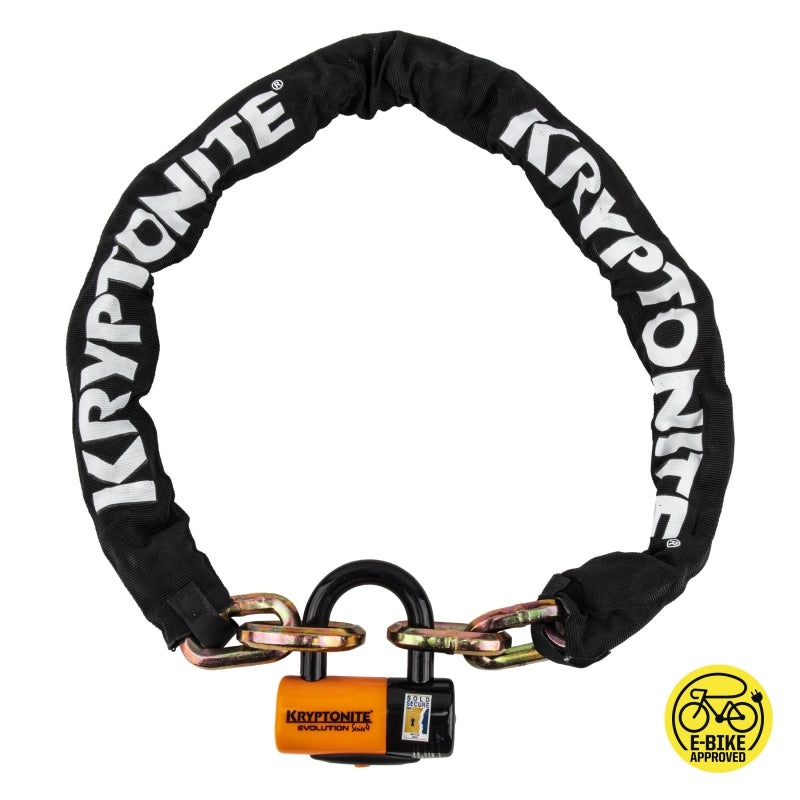 Kryptonite New York Cinch Ring Chain 1213 Evolution Disc Lock 4.25′ 130cm