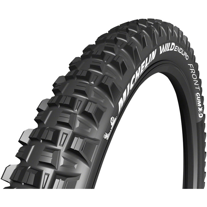 Michelin E-Wild Tire – 27.5 x 2.6 Tubeless Folding Gum-X Black Front Ebike