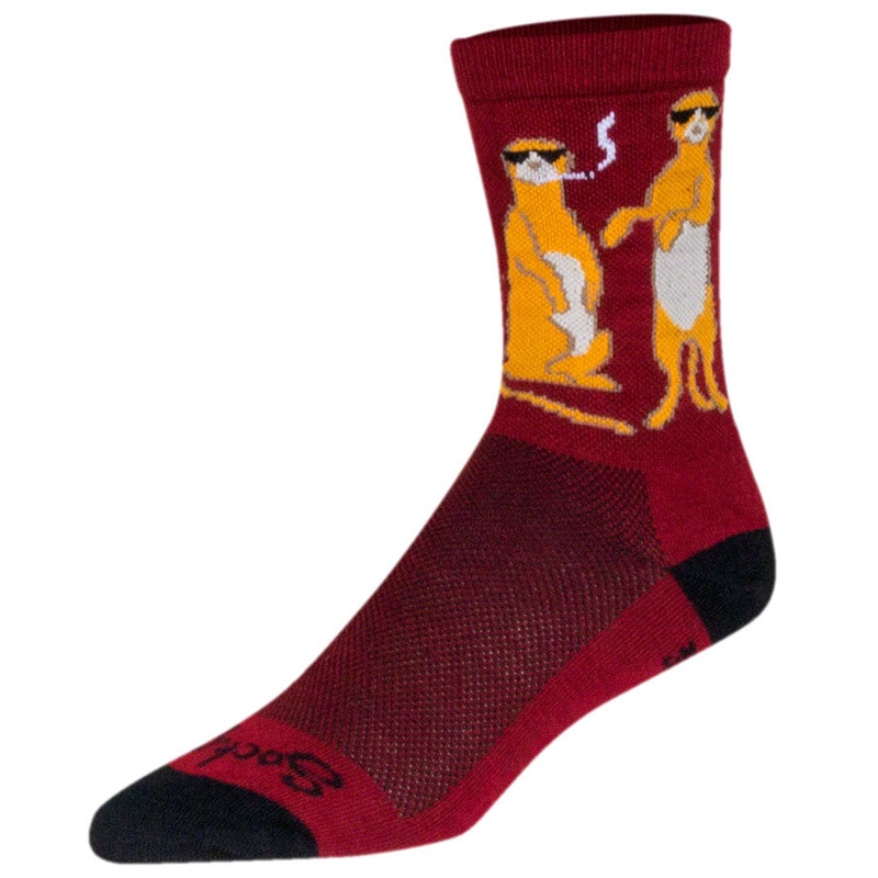 SockGuy Crew Kool Kats Socks – 6 Burgundy Small/Medium
