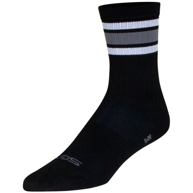 SockGuy SGX Throwback Socks – 6 Black Small/Medium