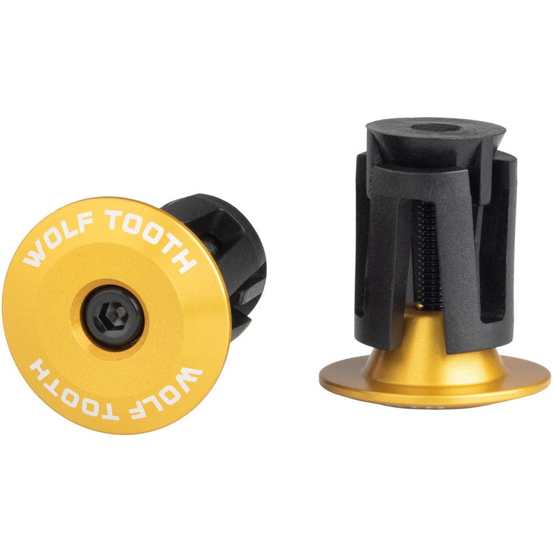 Wolf Tooth Alloy Bar End Plugs – Gold