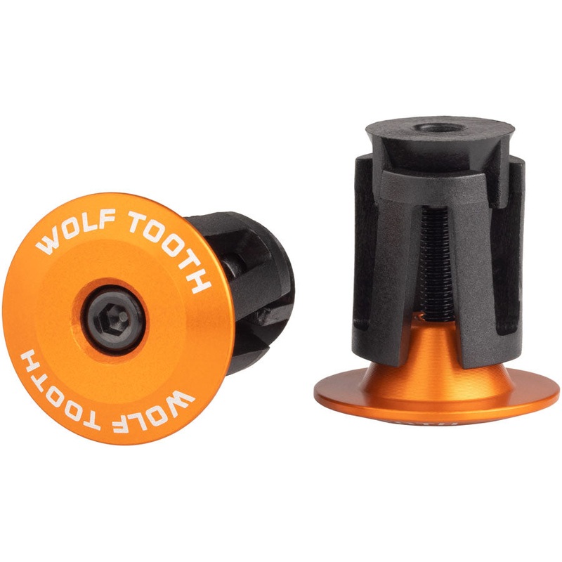 Wolf Tooth Alloy Bar End Plugs – Orange