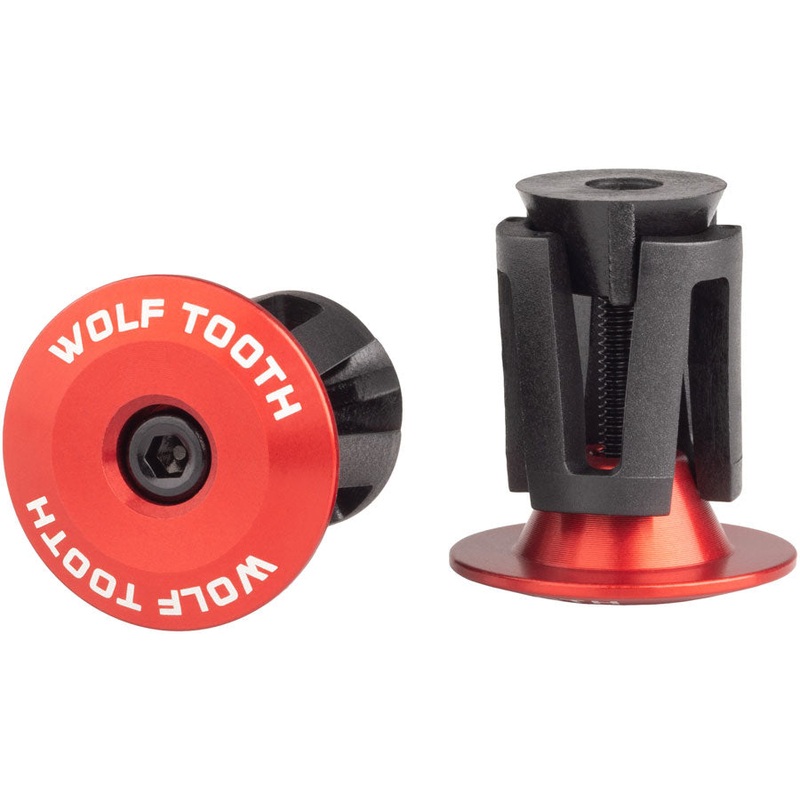 Wolf Tooth Alloy Bar End Plugs – Red