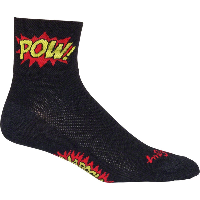 SockGuy Classic Boom Pow Socks – 3 Black Small/Medium