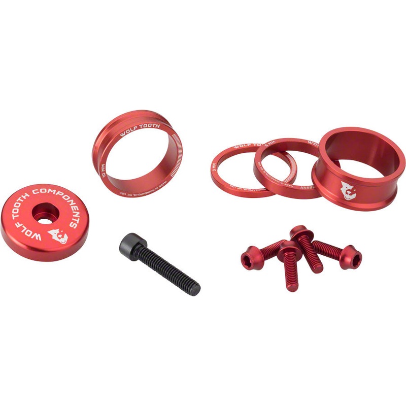 Wolf Tooth BlingKit: Headset Spacer Kit 3 510 15mm Red