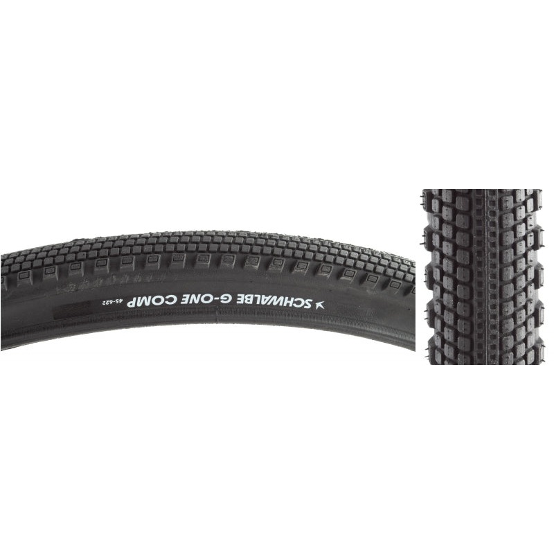 Schwalbe G-One Comp Tire – 700 x 45 Clincher Wire BLK Active Line K-Guard Green