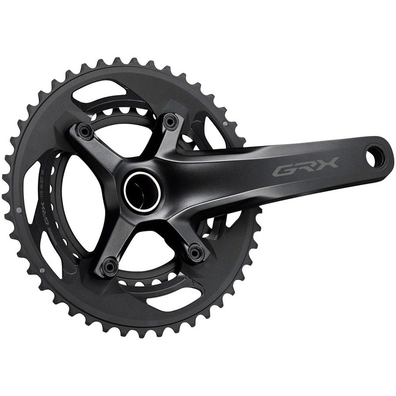Shimano GRX FC-RX600-10 Crankset – 175mm 10-Speed 46/30t 110/80 BCD Hollowtech II Spindle Interface BLK