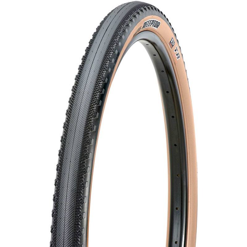 Maxxis Receptor Tire – 700 x 40 Tubeless Folding Black/Dark Tan Dual EXO