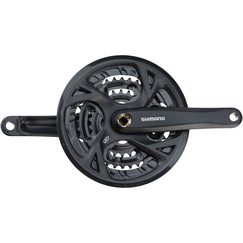 Shimano Altus FC-M371 Crankset – 170mm 9-Speed 48/36/26t Riveted Square Taper JIS Spindle Interface BLK