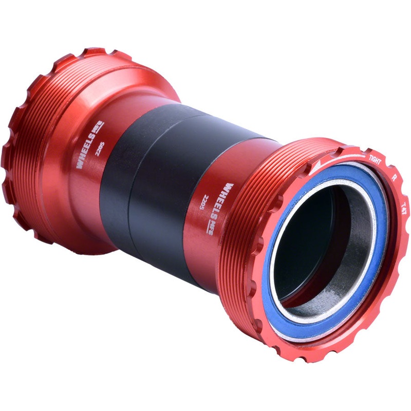 Wheels Manufacturing T47 Inboard Bottom Bracket – For 30mm Spindle ABEC-3 Bearings Fits Frames 68mm-132mm BB Shells Red