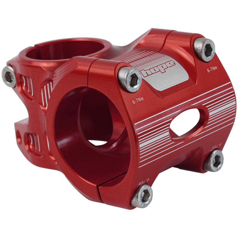 Hope AM/Freeride Stem – 35mm 35 Clamp +/-0 1 1/8 Aluminum Red